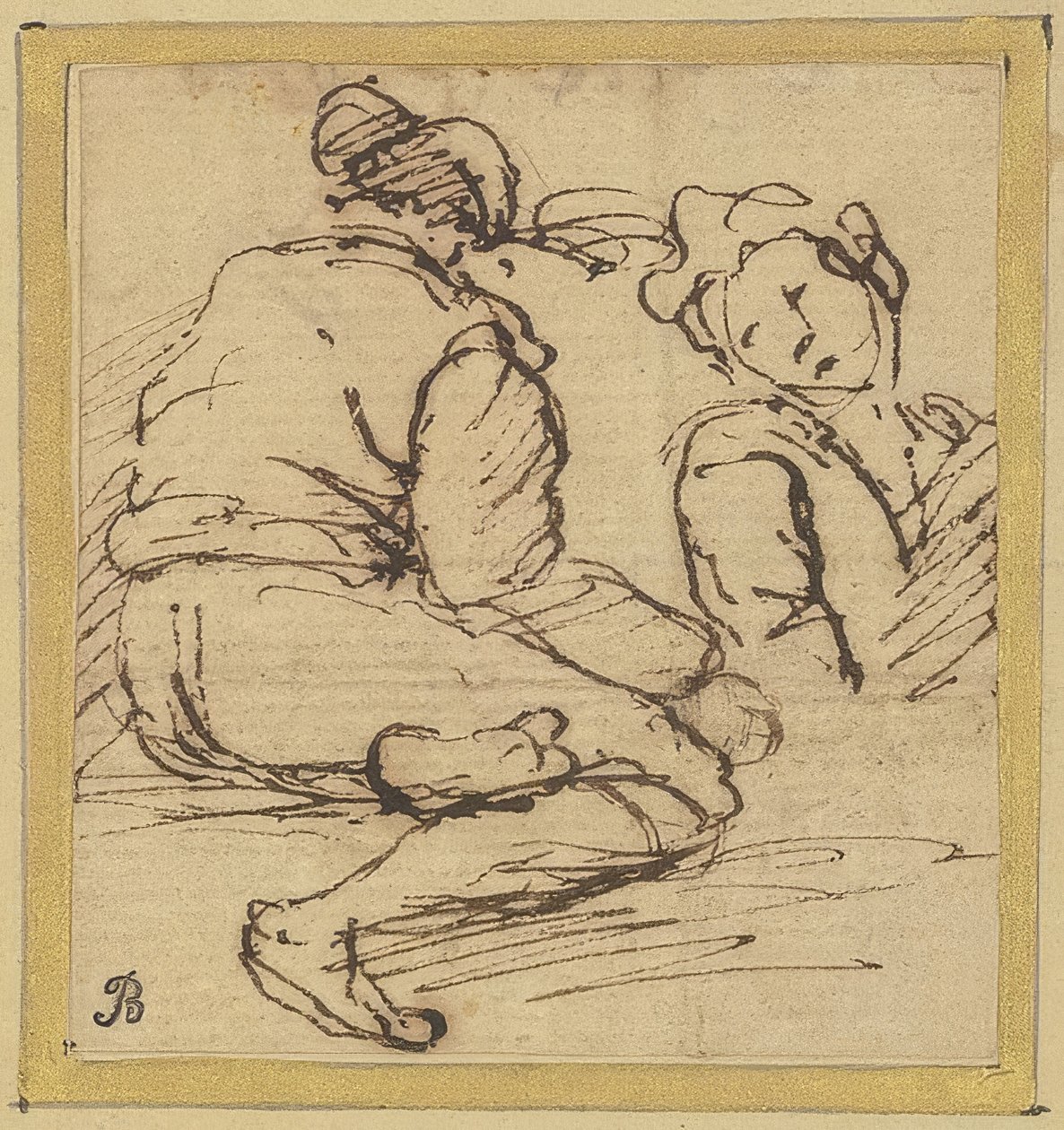Sedící muž a poloviční postava od Salvator Rosa