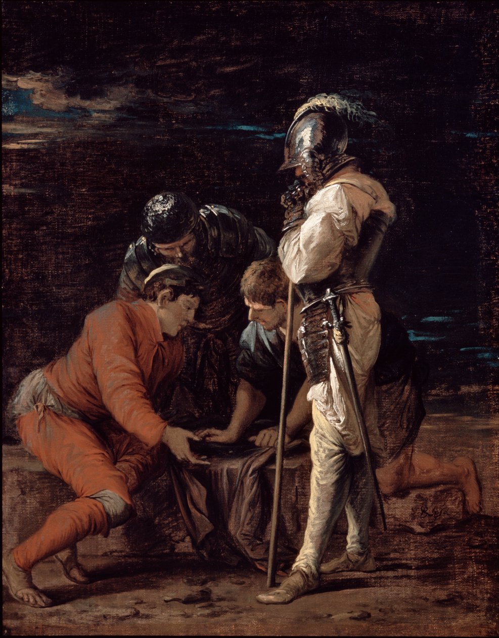 Vojáci hrající hazardní hry od Salvator Rosa