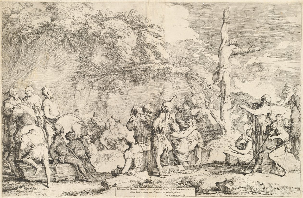 Ukřižování Polykrata od Salvator Rosa