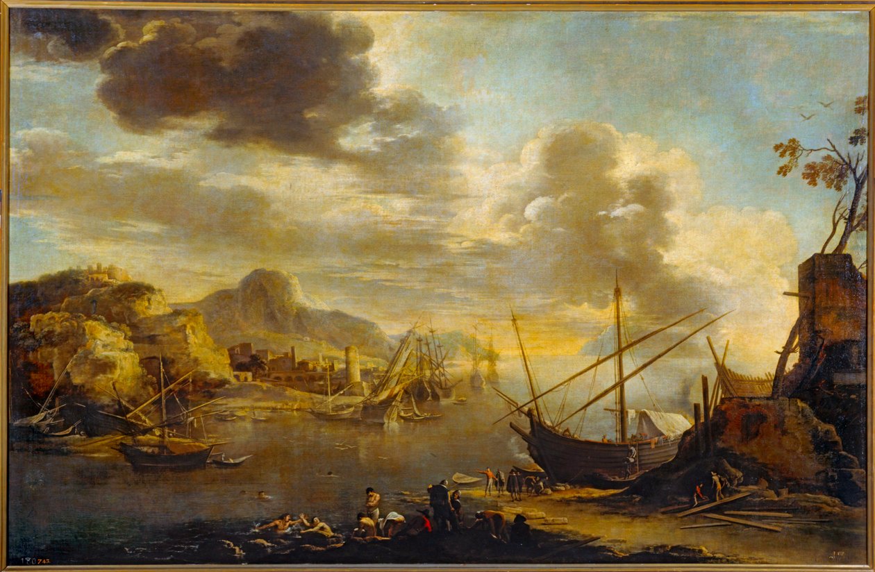 Salernský záliv (olej na plátně) od Salvator Rosa