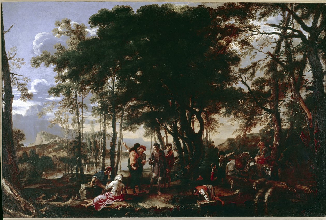 The Philosophers Wood. Obraz Salvator Rosa od Salvator Rosa
