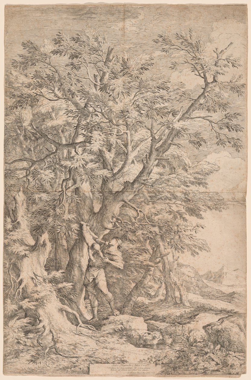 Záchrana nemluvně Oidipa od Salvator Rosa