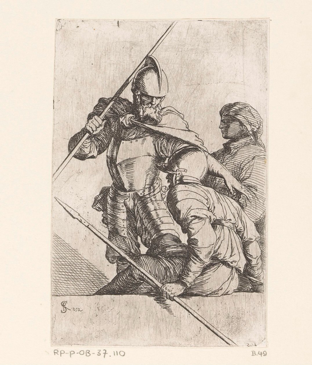 Dva vojáci a postava s turbanem Malé figurky (název série) Figurka (název série) od Salvator Rosa