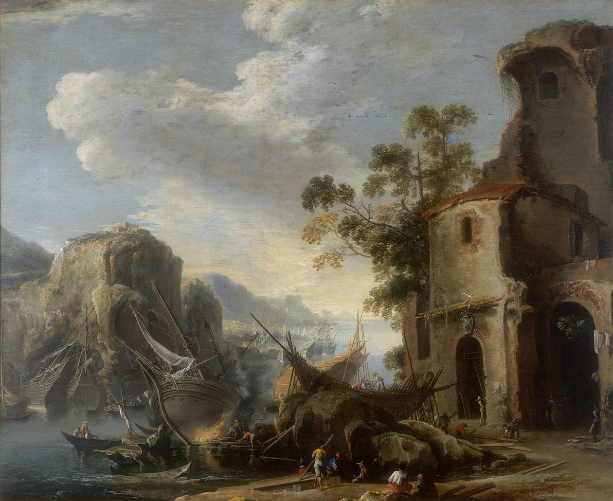 Pohled na záliv, dílo Salvatora Rosy, konzervované v Galleria Estense v Modeně od Salvator Rosa