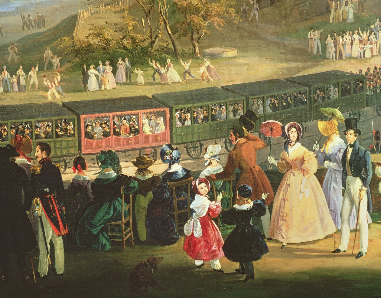 Otevření železnice Neapol-Portici v roce 1839 (detail z roku 20137) od Salvatore Fergola