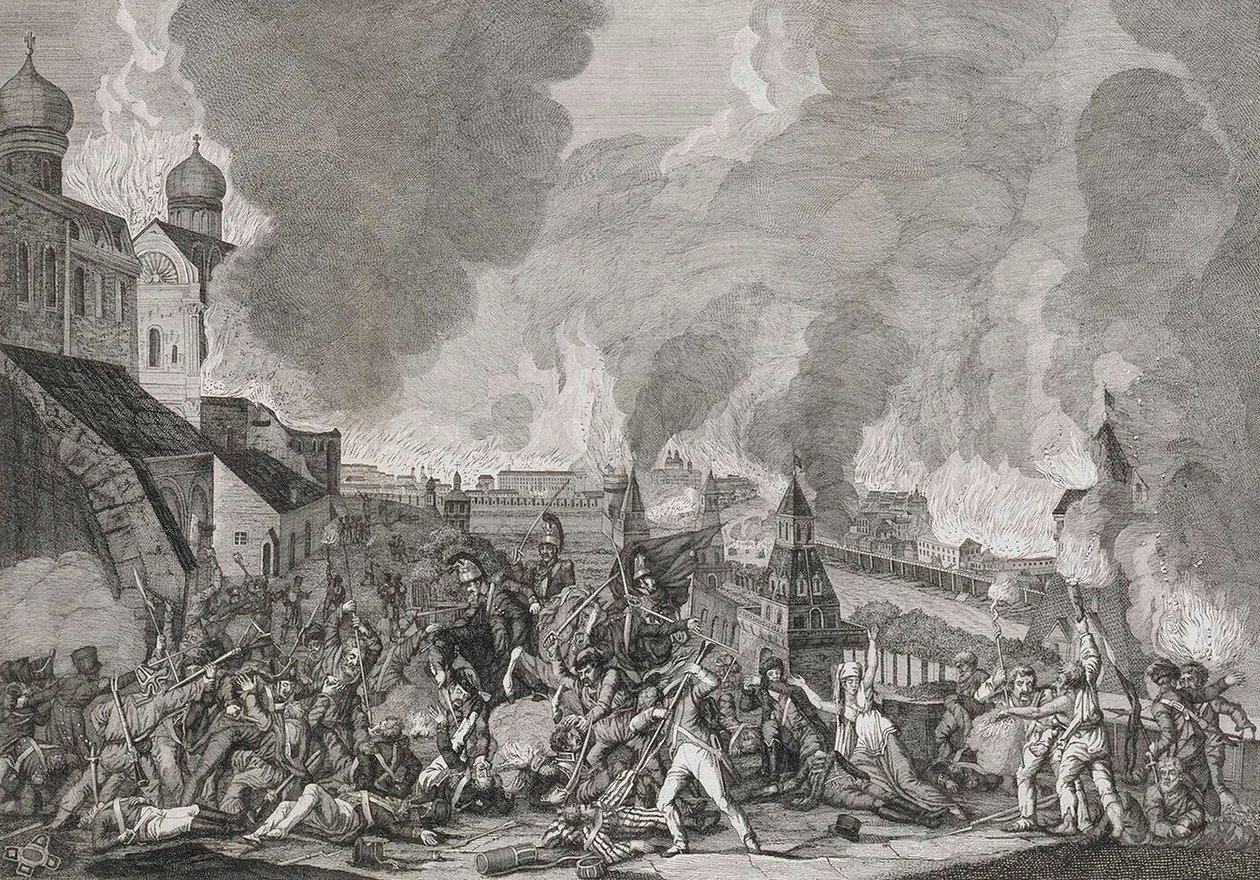 Požár Moskvy 15. září 1812 Francouzi v Moskvě, 1812-1823. od Salvatore Cardelli