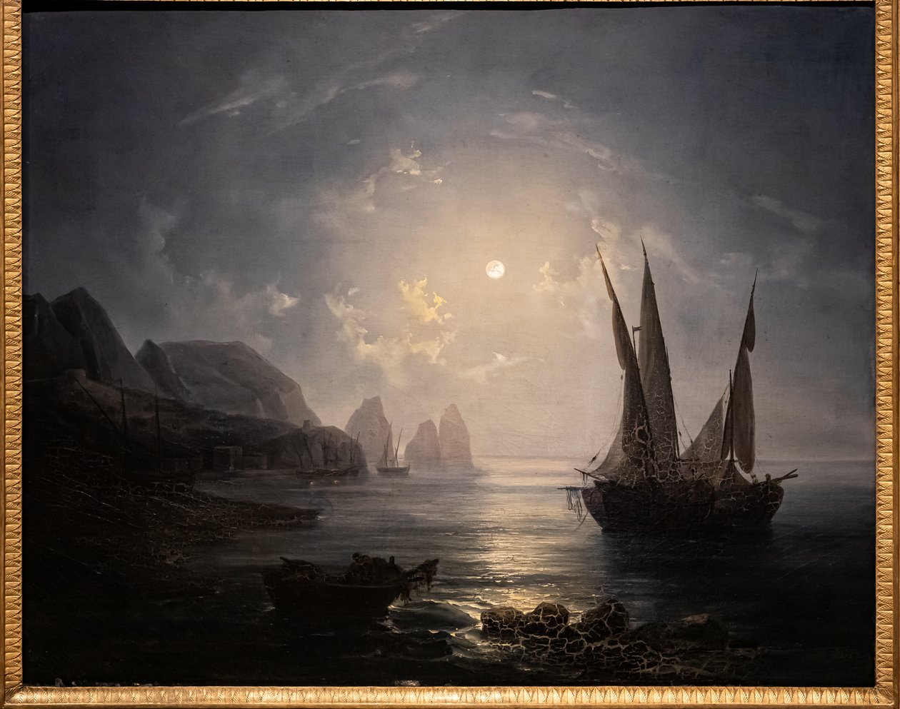 Nokturno na Capri, kolem roku 1843 (olej na plátně) od Salvatore Fergola