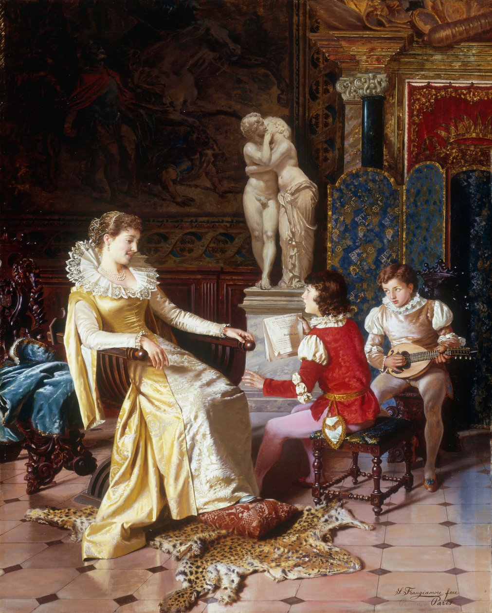 Isabella Orsini naslouchající Synům Tasso, kolem roku 1897 od Salvatore Frangiamore
