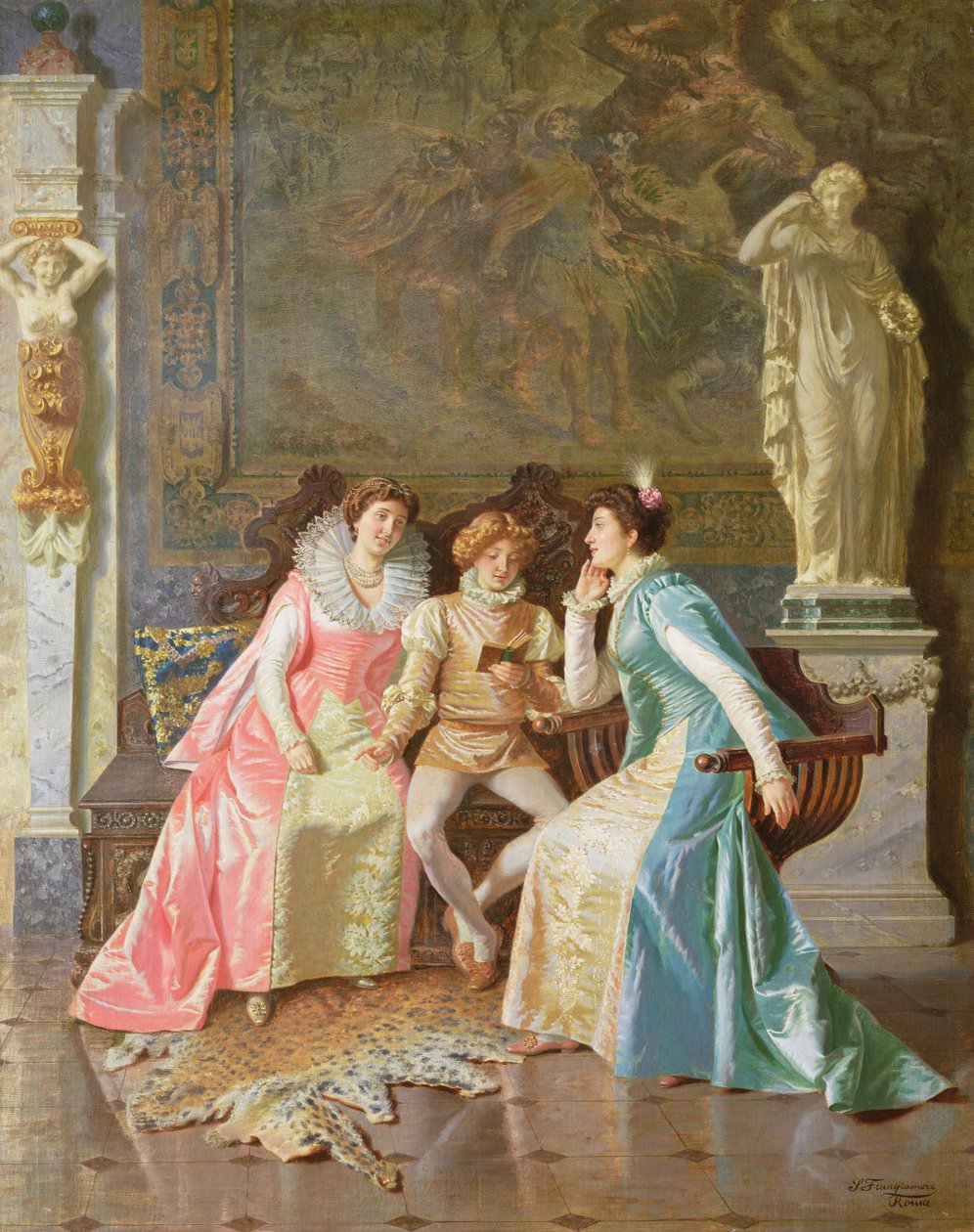 Reading, cca 1890 (olej na plátně) od Salvatore Frangiamore
