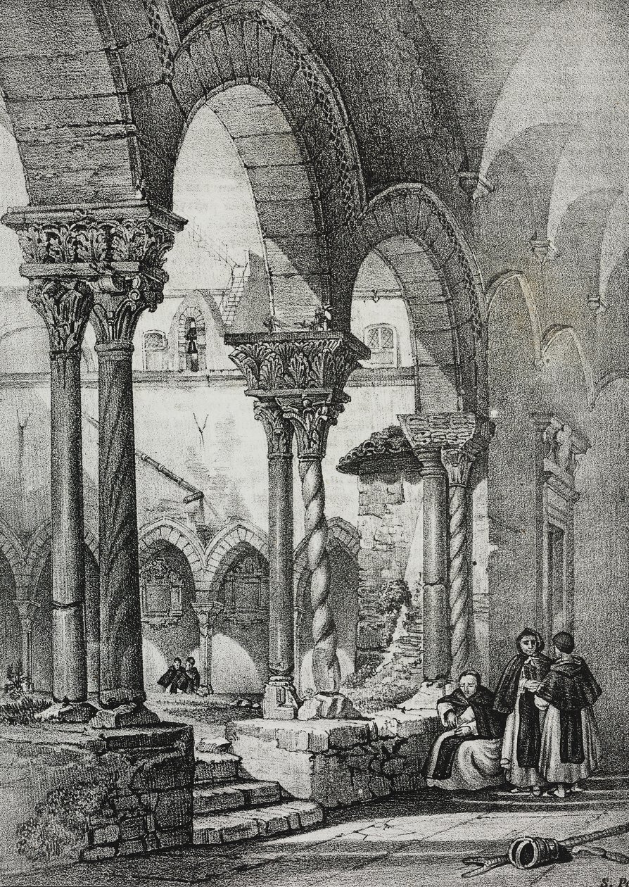 Klášter kostela svatého Dominika, Palermo, litografie Salvatore Puglia z Poliorama Pittoresco, n 11, 23. října od Salvatore Puglia