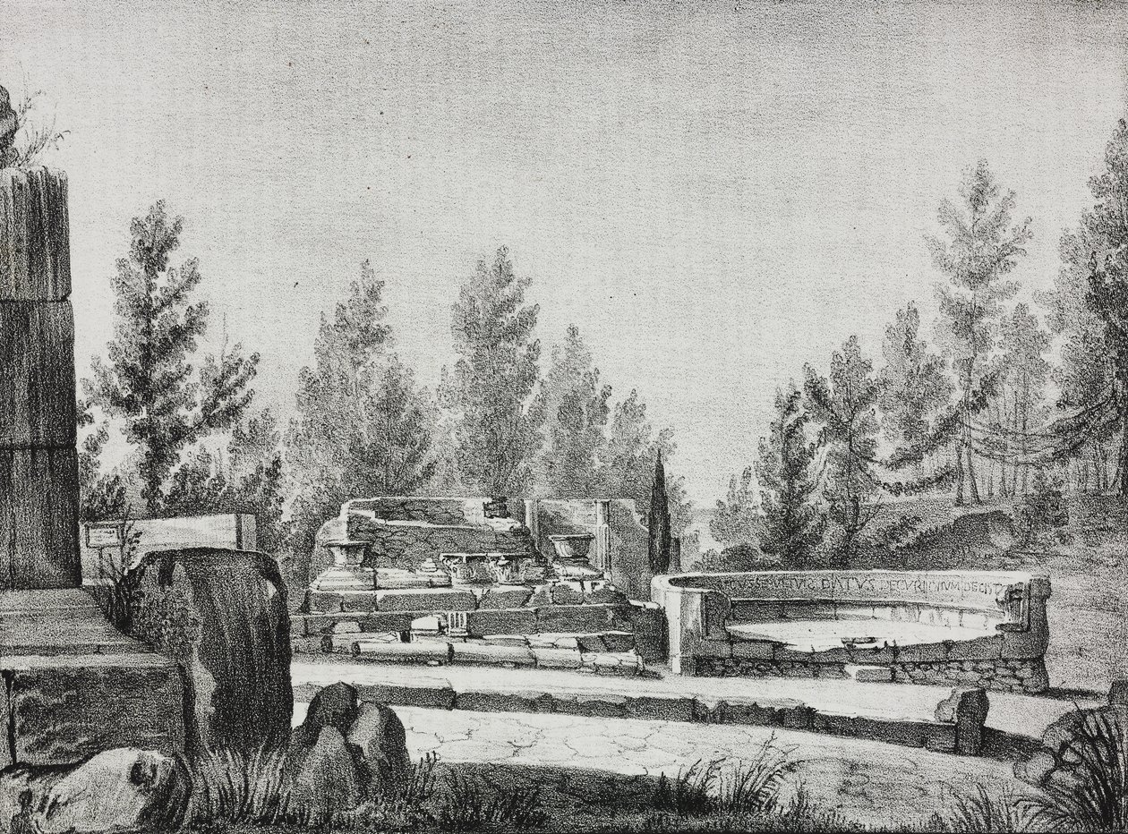 Pohled na ruiny Pompejí, Kampánie, Itálie, litografie od Salvatore Puglia z Poliorama Pittoresco, n 7, 25. září od Salvatore Puglia