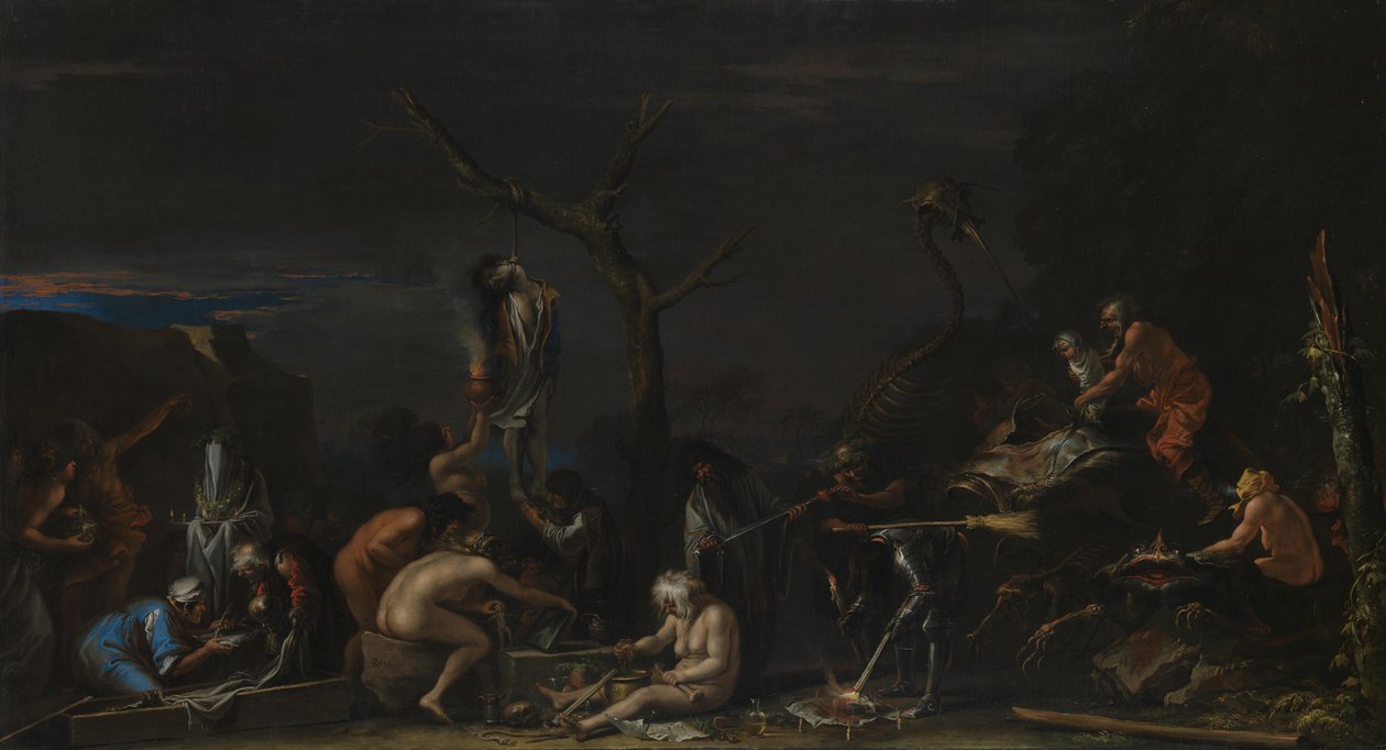 Čarodějky při zaříkávání, c. 1646 od Salvatore Rosa