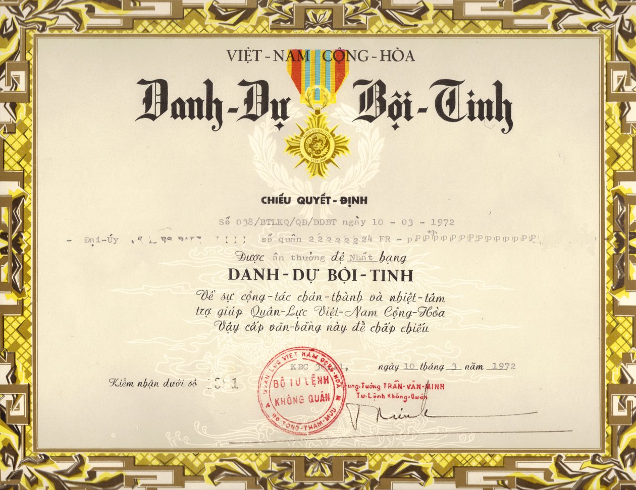 Citace čestné medaile Vietnamských ozbrojených sil (první třída) od Same.