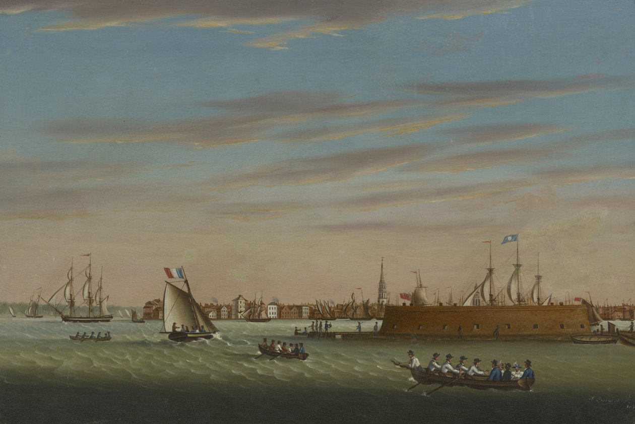 Pohled na Charleston z přístavu, 1831 od Samuel Barnard