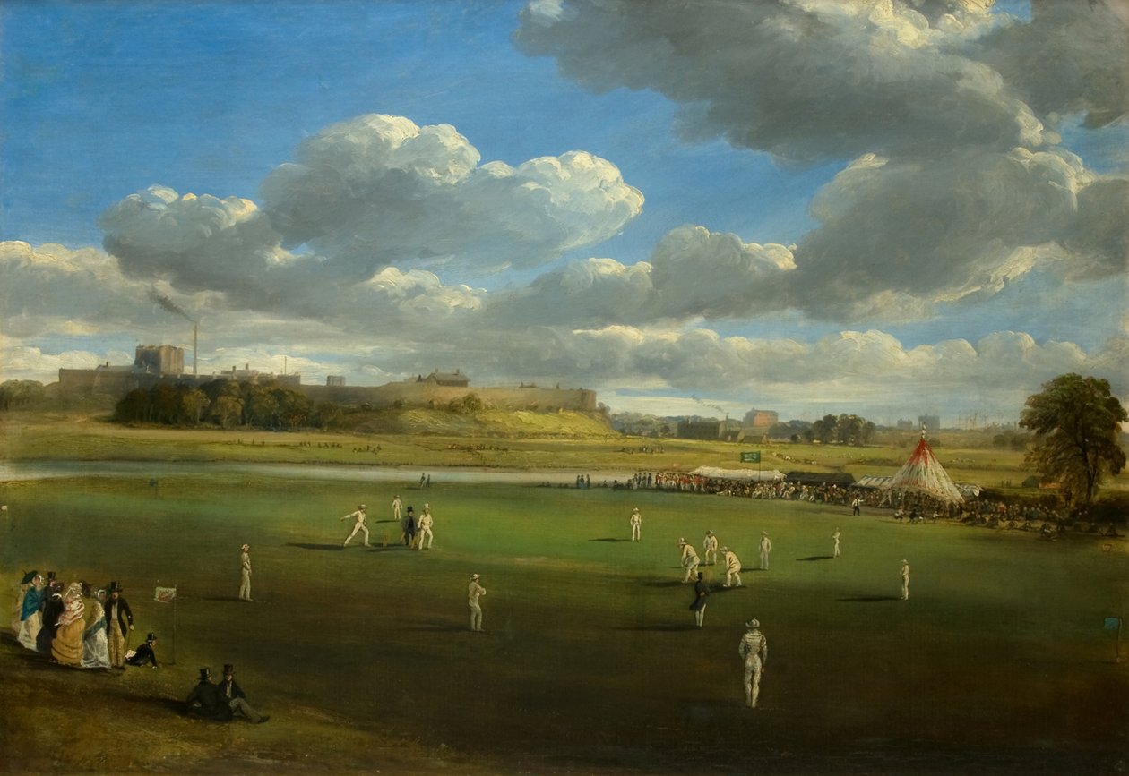 Kriketový zápas v Edenside, Carlisle, kolem roku 1844 od Samuel Bough
