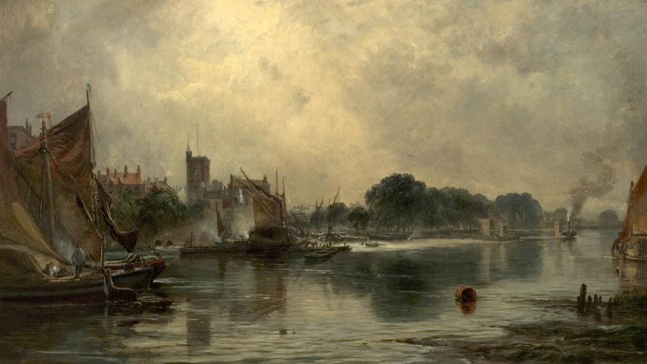 Temže v Chiswick, Londýn, 1865 od Samuel Bough
