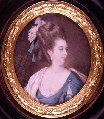 Paní Yatesová, herečka, 1776, (miniatura) od Samuel Codes
