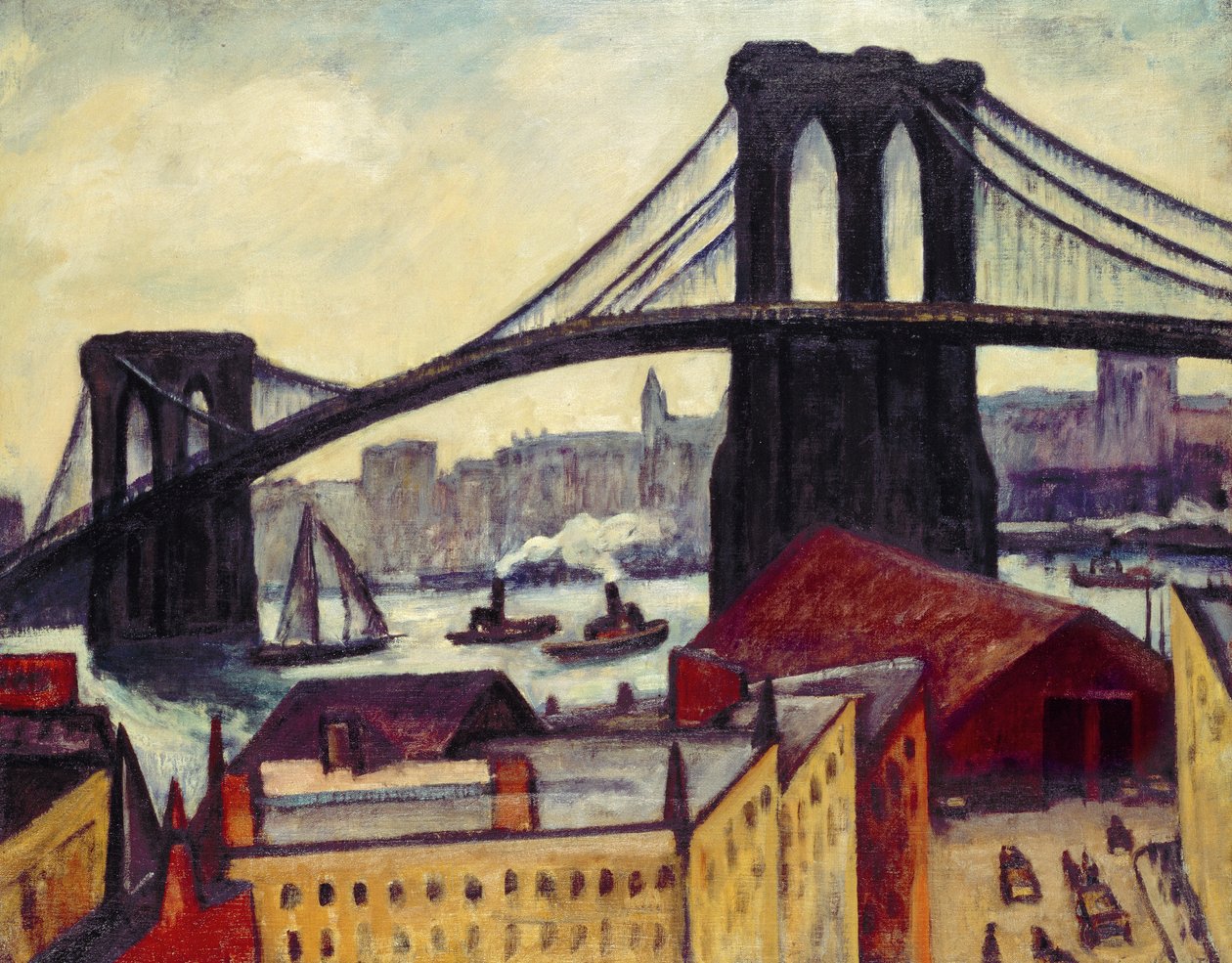 Pohled na Brooklynský most od Samuel Halpert