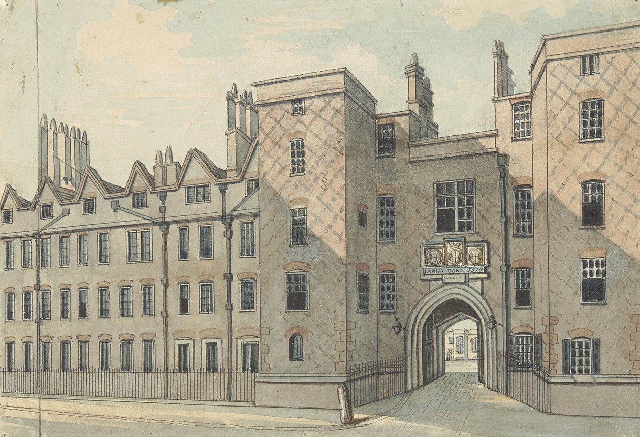 Lincolns Inn Gate (Wc s perem a inkoustem přes grafit na papíře) od Samuel Ireland