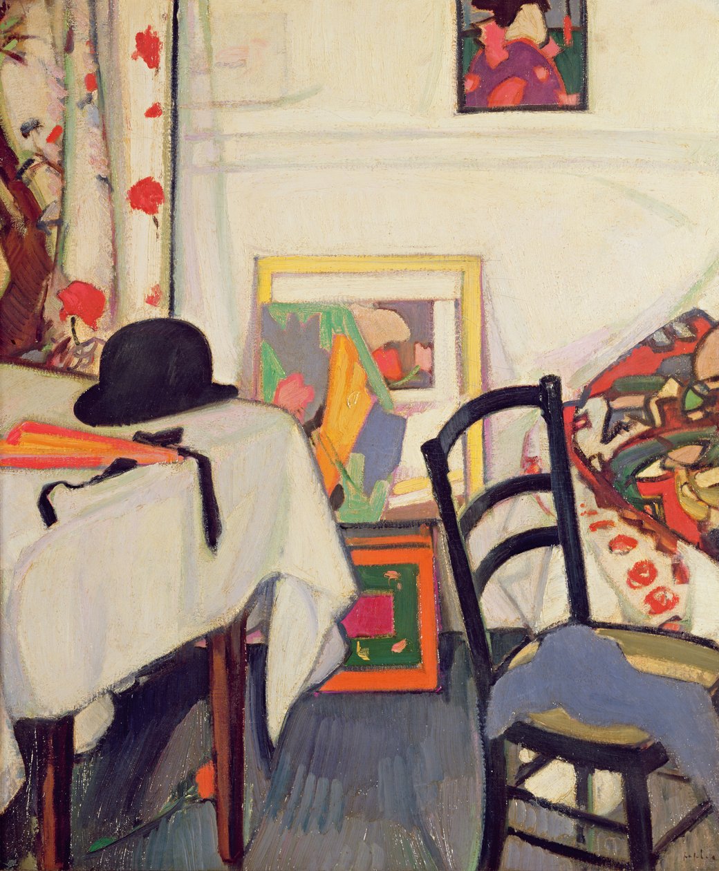 Interiér s japonským ventilátorem, kolem roku 1915 od Samuel John Peploe