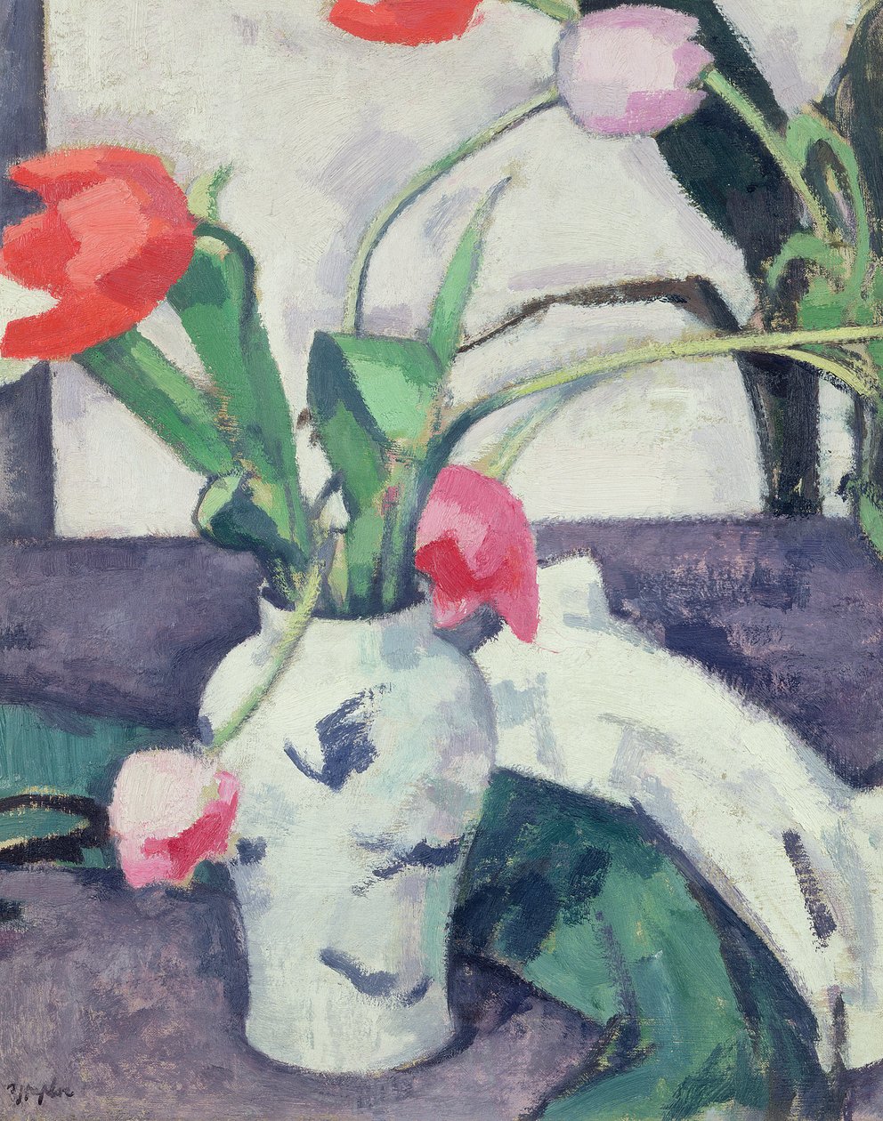 Zátiší: Tulipány v čínské váze, 1924 od Samuel John Peploe