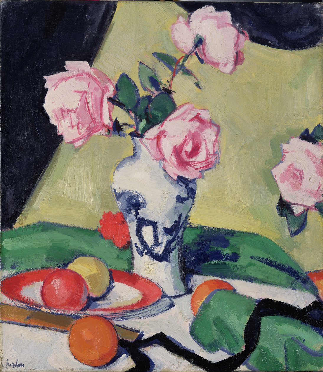 Zátiší s japonskou nádobou a růžemi, kolem roku 1919 od Samuel John Peploe