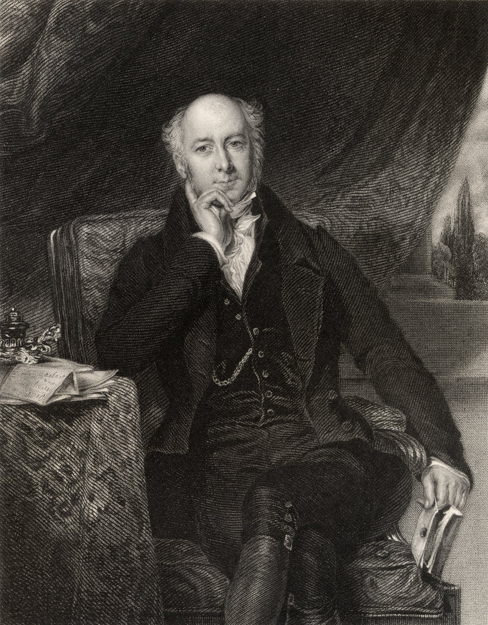 Sir Charles Mansfield Clarke, vyrytý J. Cochranem, z 