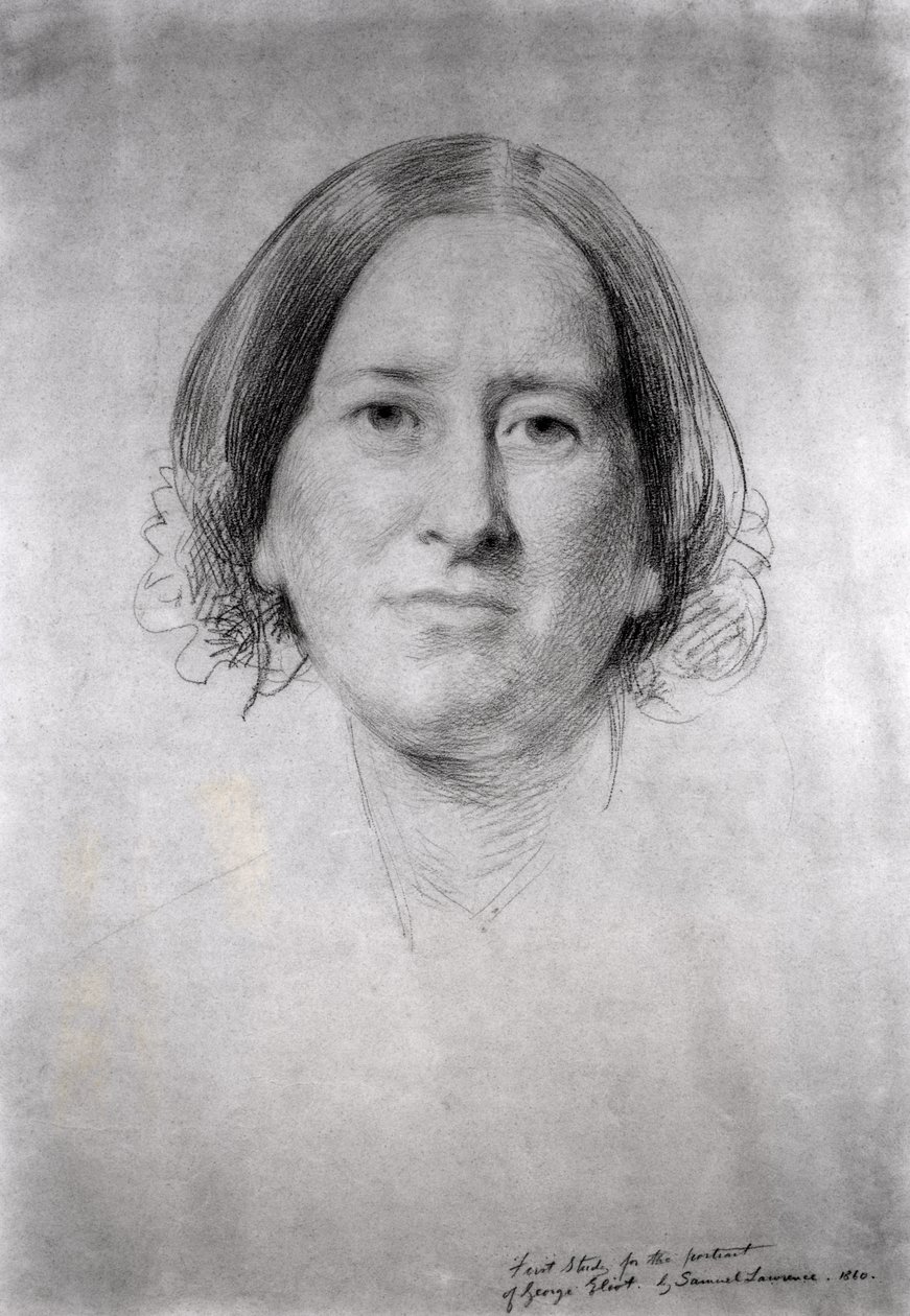 První studie k portrétu George Eliot (Mary Ann Evans) (1819-1880) 1860 od Samuel Laurence