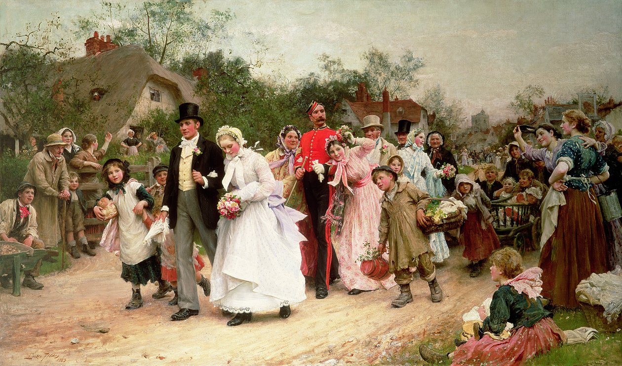 Vesnická svatba, 1883 od Samuel Luke Fildes