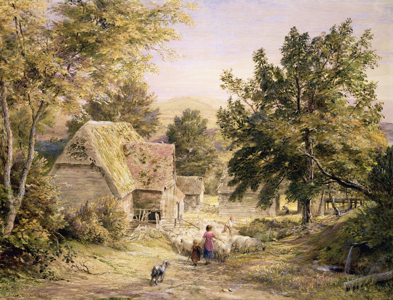 Farmyard poblíž Princes Risborough, 18456 od Samuel Palmer