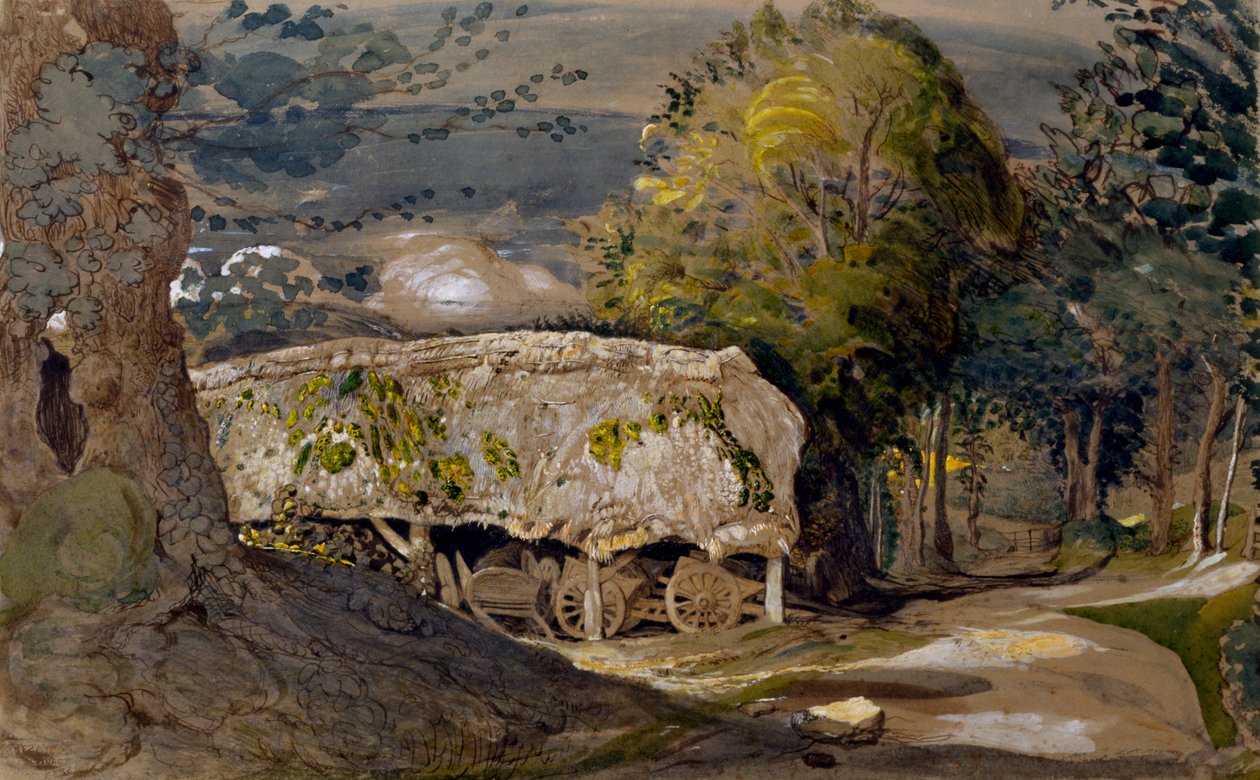 Krajina se stodolou, Shoreham, Kent od Samuel Palmer