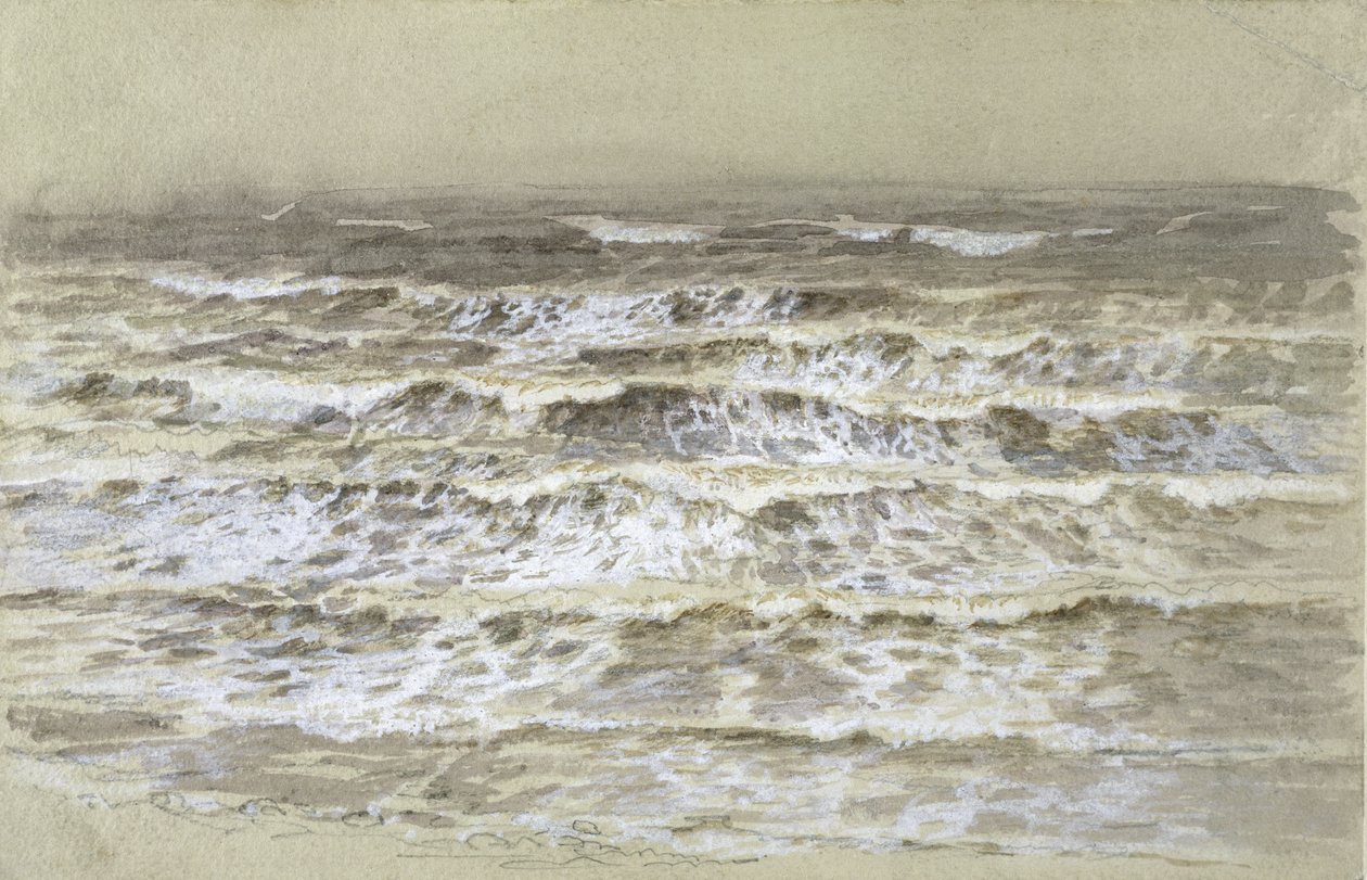 Studium vln (šedá a hnědá barva, kvaš a grafit na papíře) od Samuel Palmer