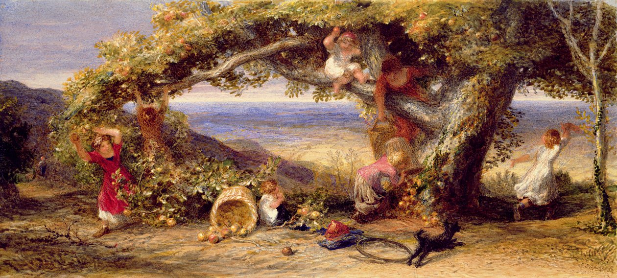 Patriarcha Orchard, 1861 (wc a kvaš na papíře) od Samuel Palmer