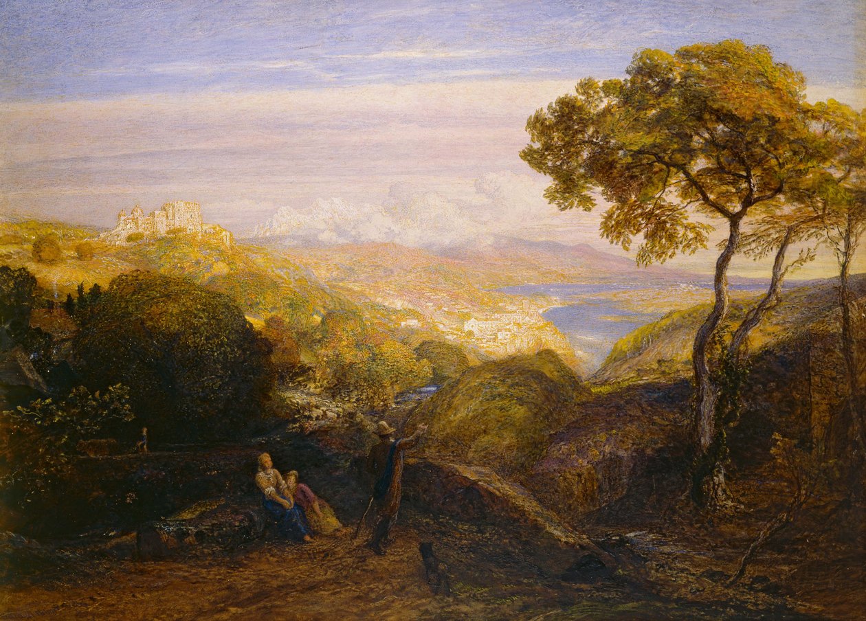 The Prospect, 1864-81 (akvarel a tělová barva s arabskou gumou, na londýnské tabuli) od Samuel Palmer
