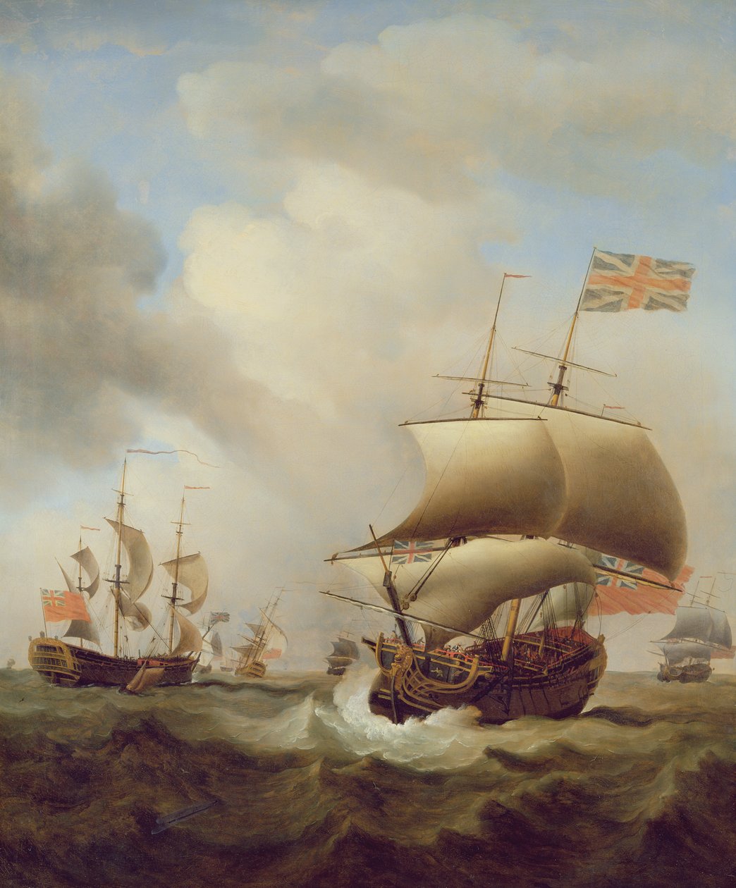 Přeprava v rozbouřeném moři, 1753 od Samuel Scott