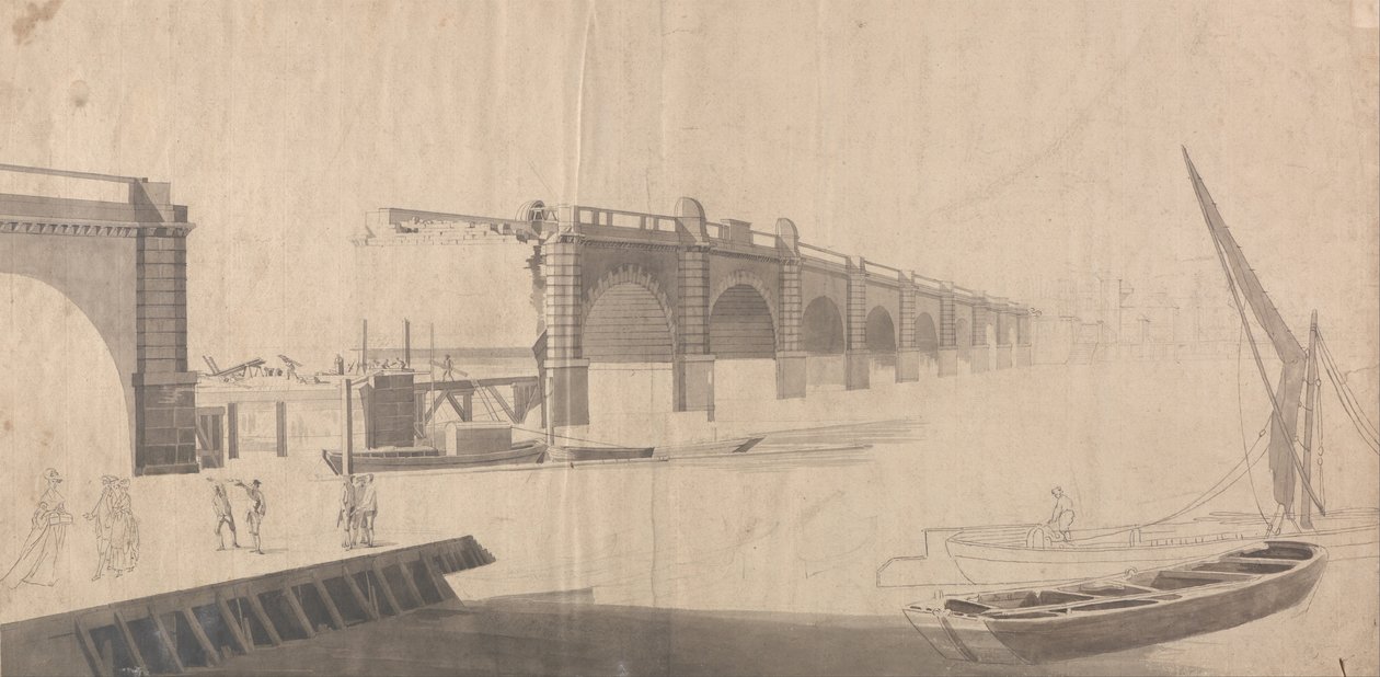 Westminsterský most ve výstavbě od Samuel Scott