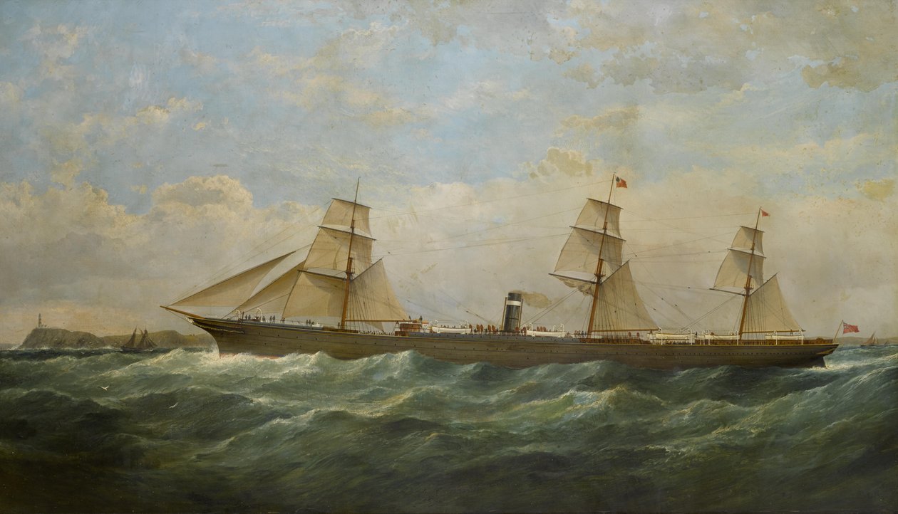 SS město Berlín směřující ven kolem majáku Cape Pine od Samuel Walters