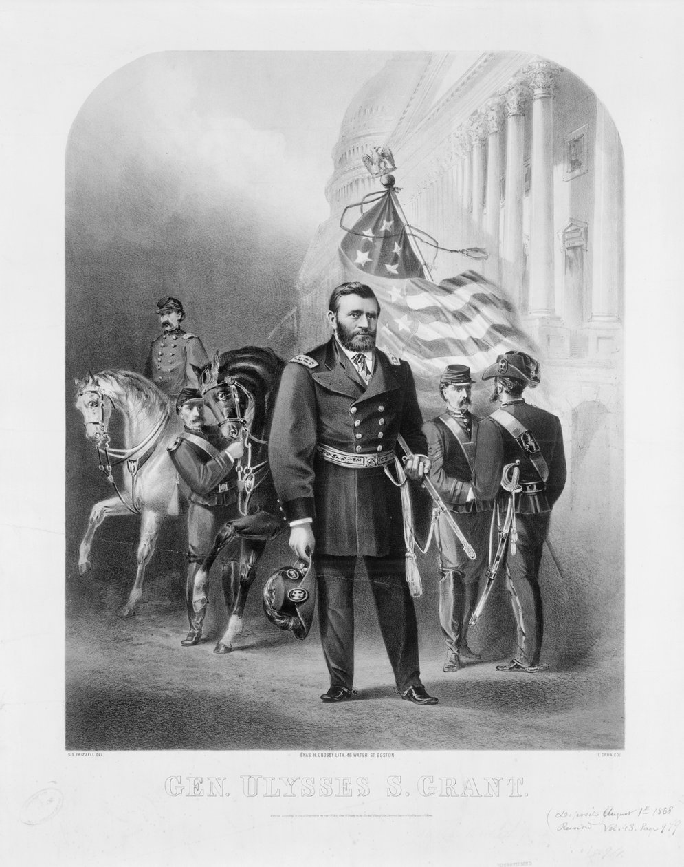 Generál Ulysses S. Grant na Kapitolu USA, 1868 od Samuel after Frizzell