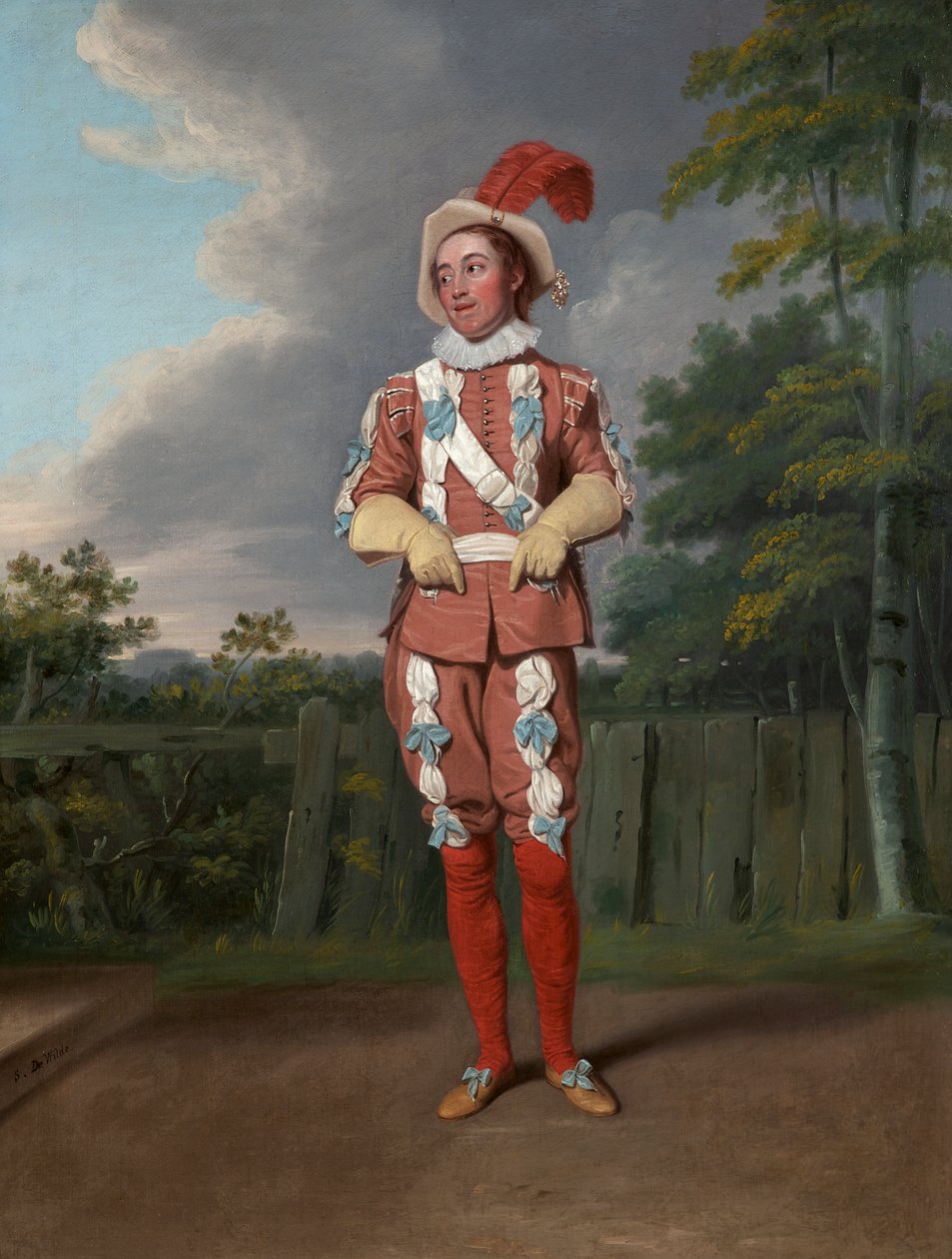 Thomas Collins jako Slender ve filmu The Merry Wives of Windsor od Shakespeara, Drury Lane, 1802 od Samuel de Wilde