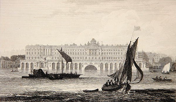 Pohled na Somerset House od řeky Temže, vyrytý W.B. Cooke (1778-1855) 1814 (rytina) od Samuel (after) Owen