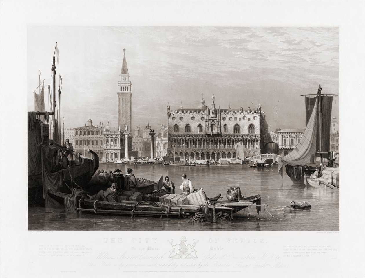 Dóžecí palác a náměstí svatého Marka, Benátky od Samuel (after) Prout