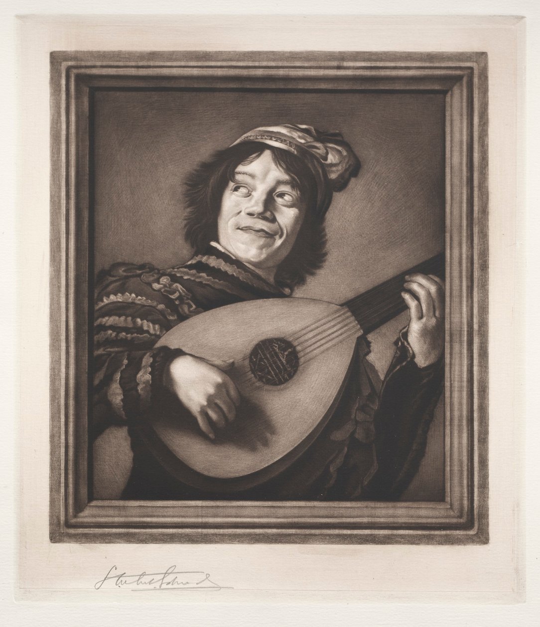 Loutnista, 19.-20. století. od Samuel Arlent Edwards