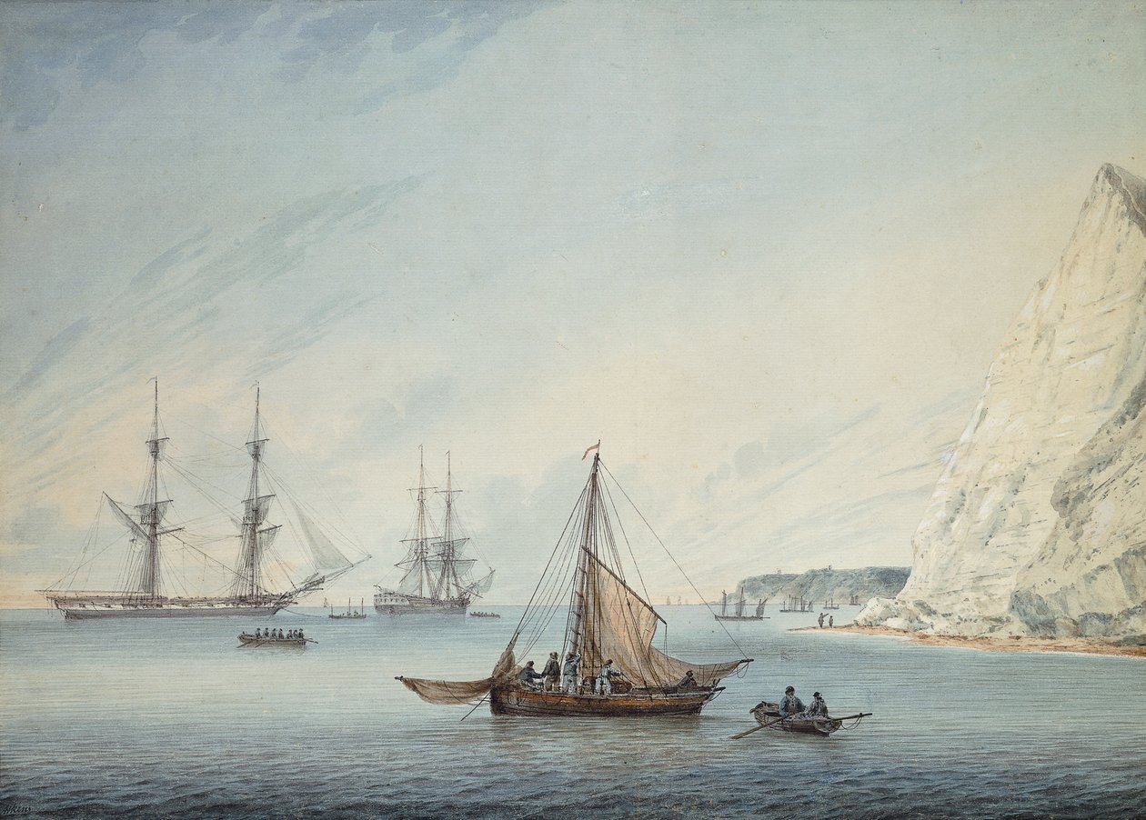 Doprava ze Shakespearova útesu, 1806 od Samuel Atkins