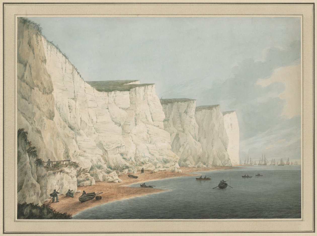 The Fleet Off the Coast, Beachy Head, c. 1790-1805. od Samuel Atkins