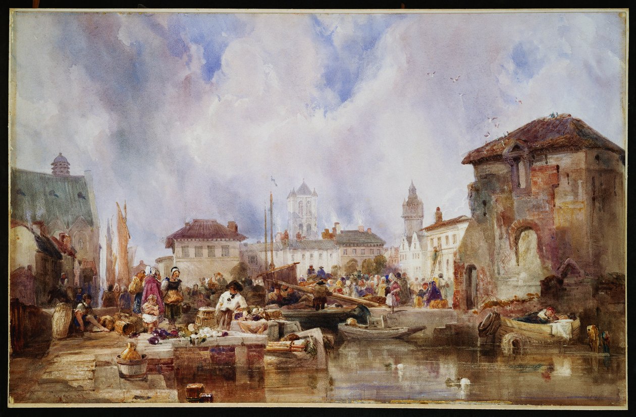 Trh na nábřeží, Bruggy od Samuel Austin