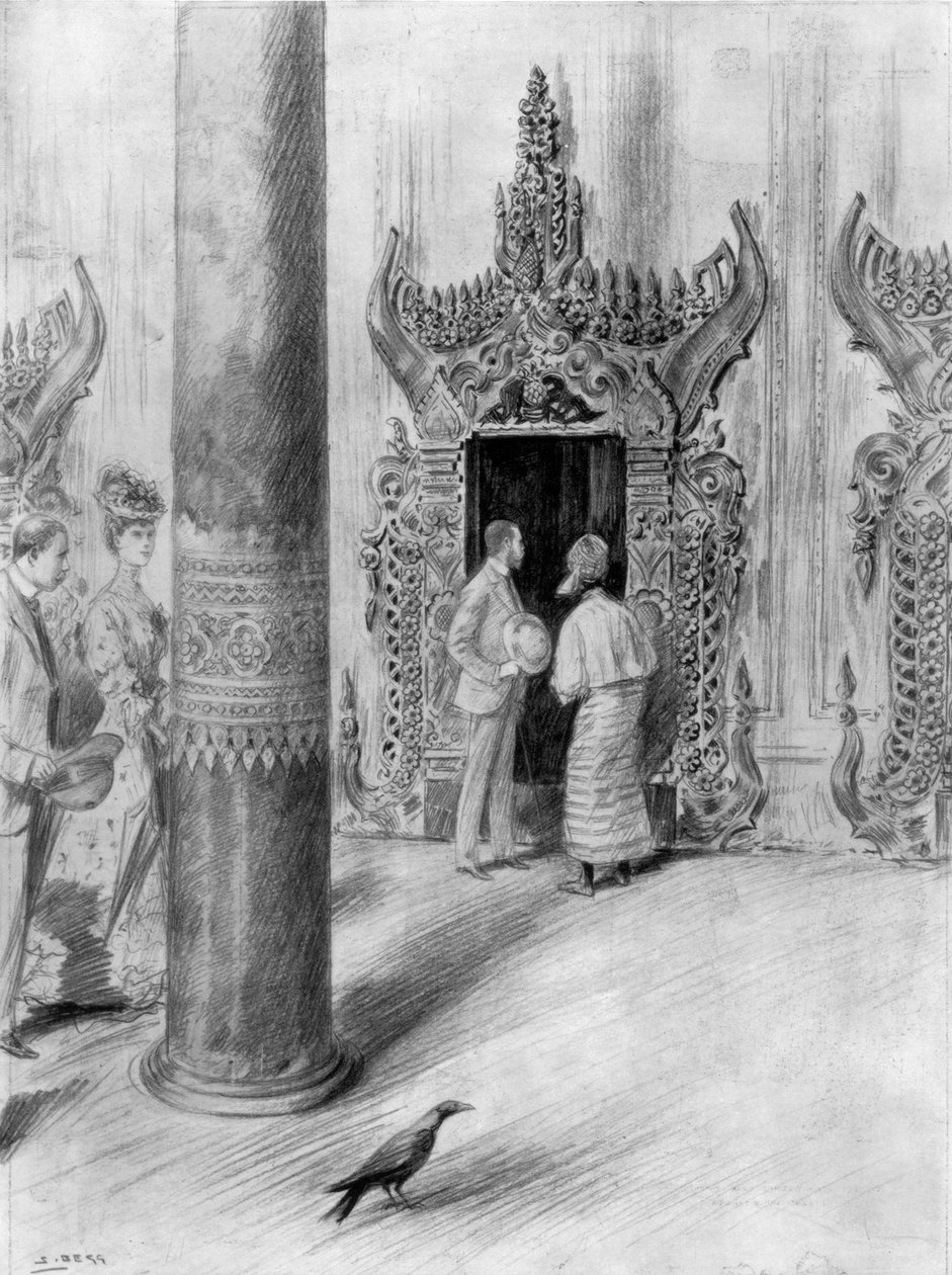 Princ a princezna z Walesu v paláci King Theebaws, Mandalay, Barma, 1906 od Samuel Begg