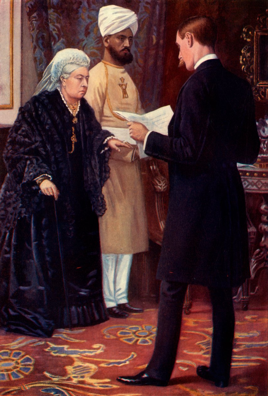„Královna naslouchající odeslání z fronty“, 1900. od Samuel Begg