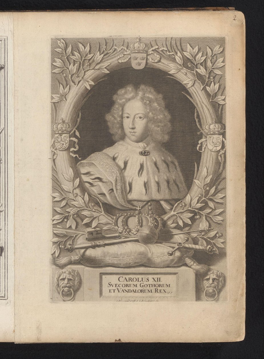 Portrét Karla XII. van Zweden Karel XII., král švédských Gótů a vandalů (titul na předmětu) Švédsko starověké a moderní (název série) od Samuel Blesendorf