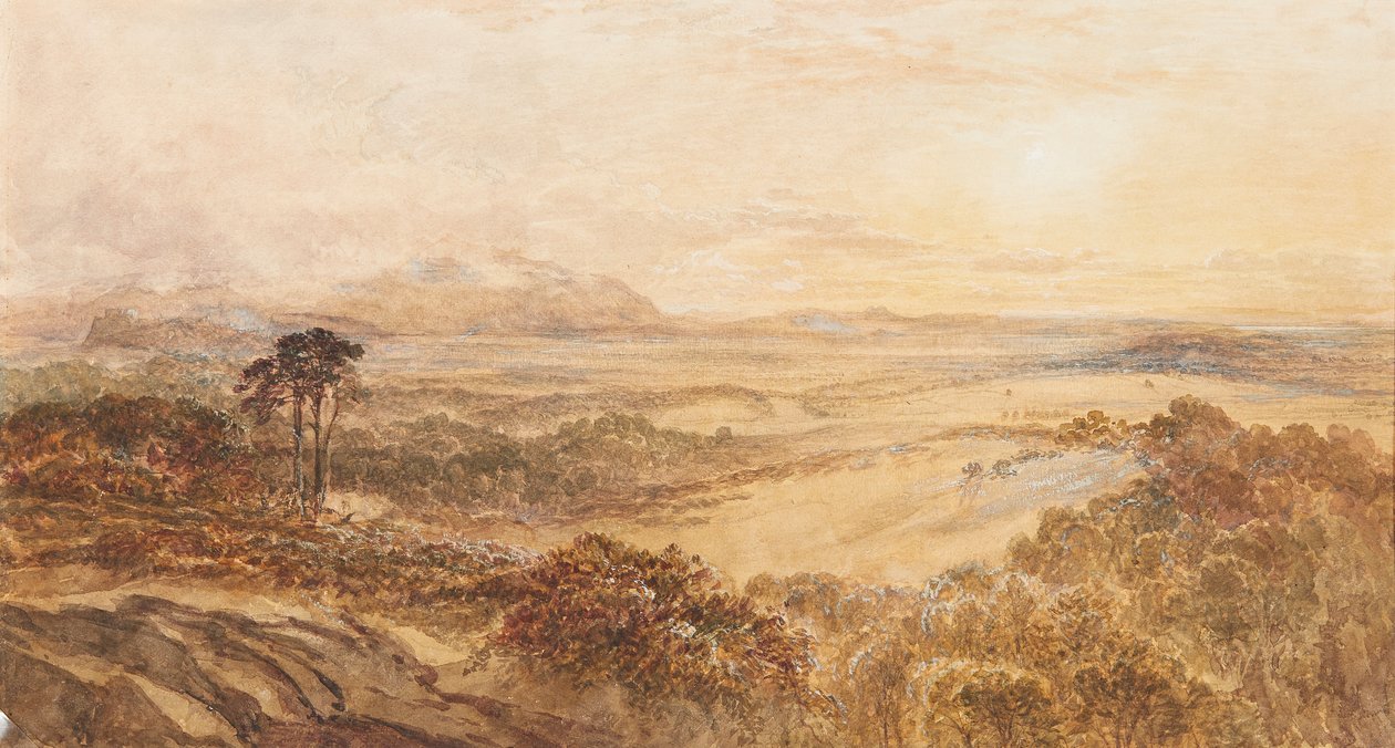 Západ slunce při pohledu na Edinburgh ze severozápadu (akvarel) od Samuel Bough
