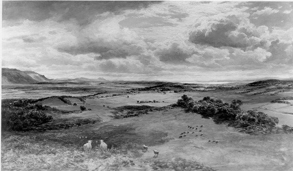 The Field of Bannockburn (panel) (černobílá fotografie) od Samuel Bough